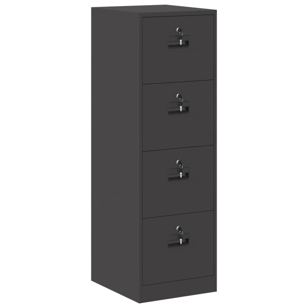 vidaXL Ντουλάπα Αρχείων Μαύρο 44 x 50 x 139 εκ Ψυχρής Έλασης Χάλυβας