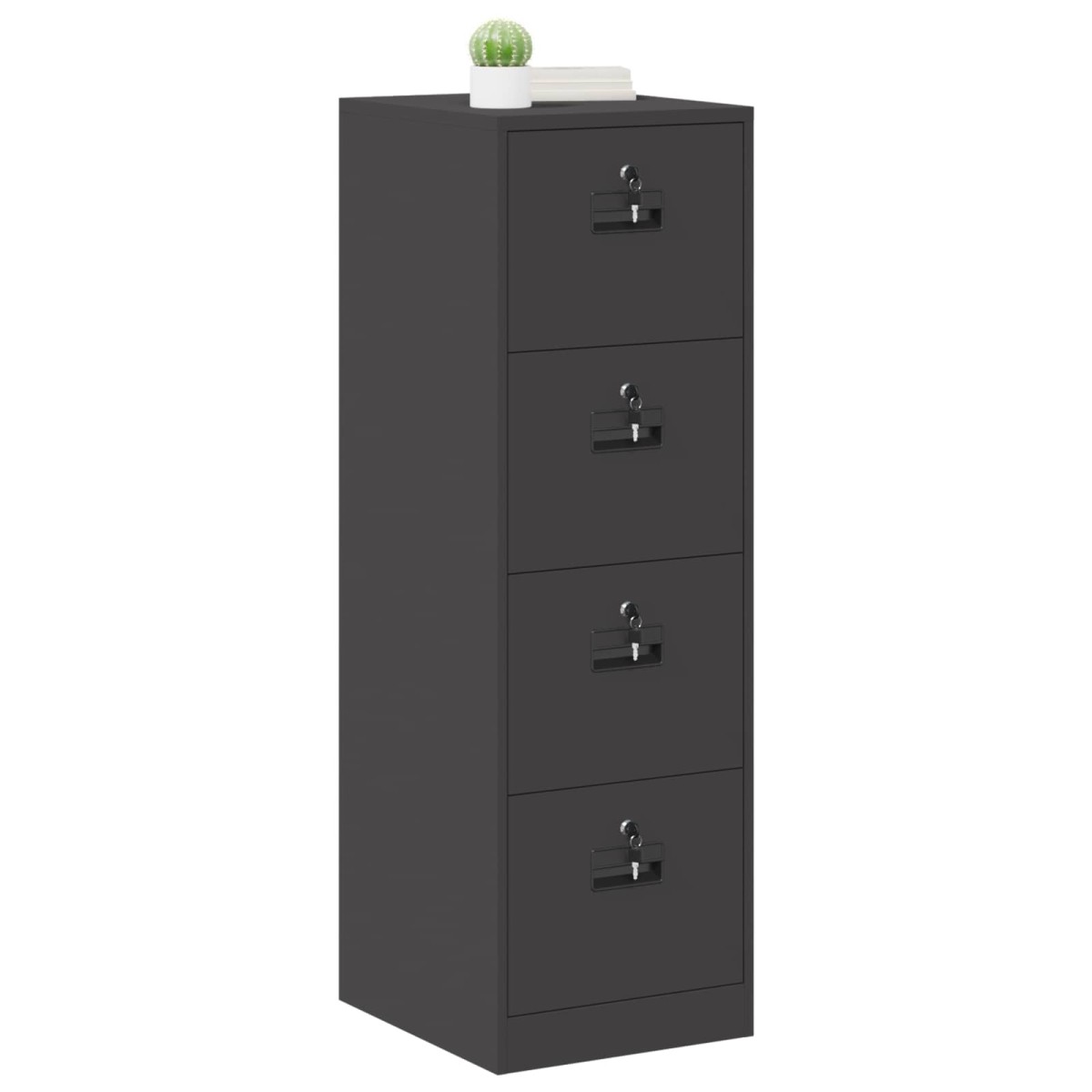 vidaXL Ντουλάπα Αρχείων Μαύρο 44 x 50 x 139 εκ Ψυχρής Έλασης Χάλυβας