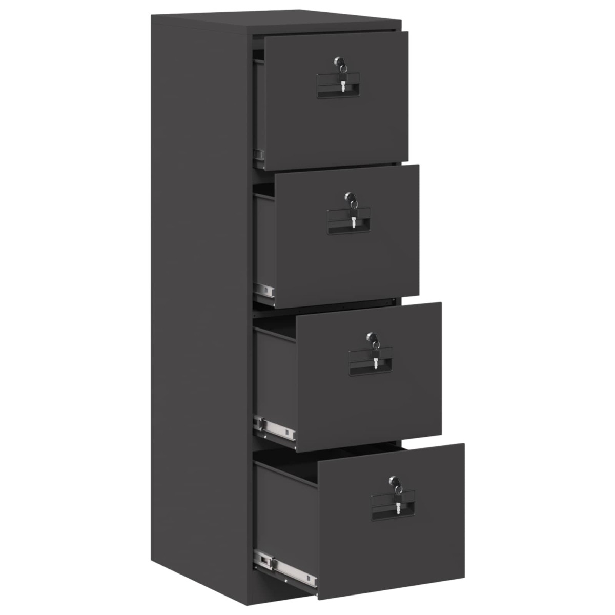 vidaXL Ντουλάπα Αρχείων Μαύρο 44 x 50 x 139 εκ Ψυχρής Έλασης Χάλυβας