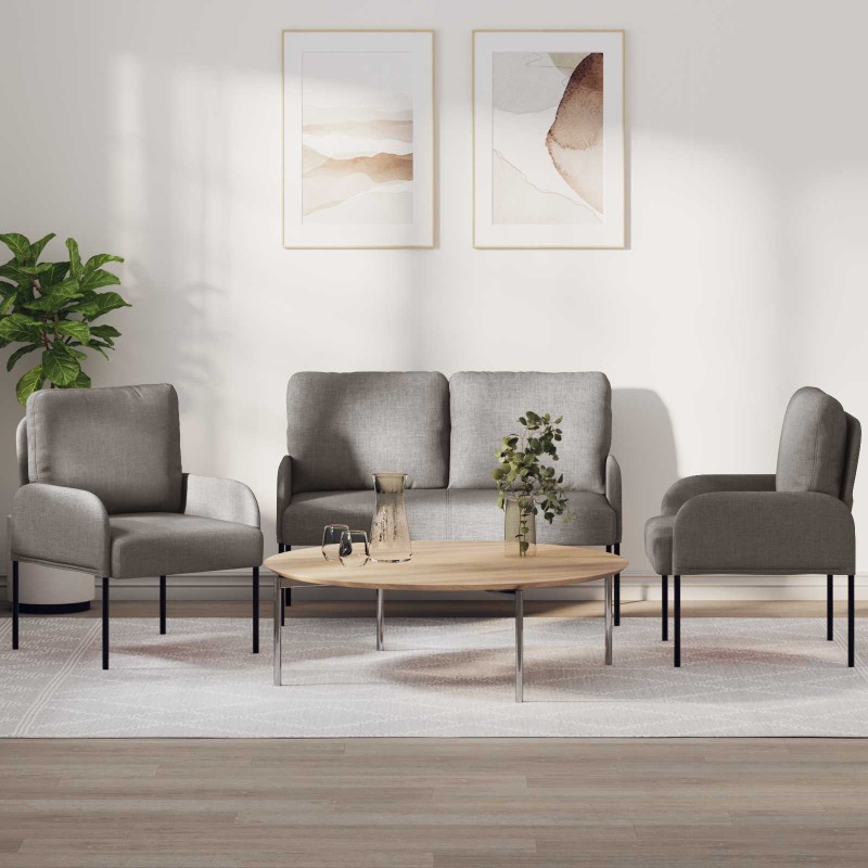 vidaXL Σετ Καναπέ 3 τμχ. Taupe Κόντρα πλακέ