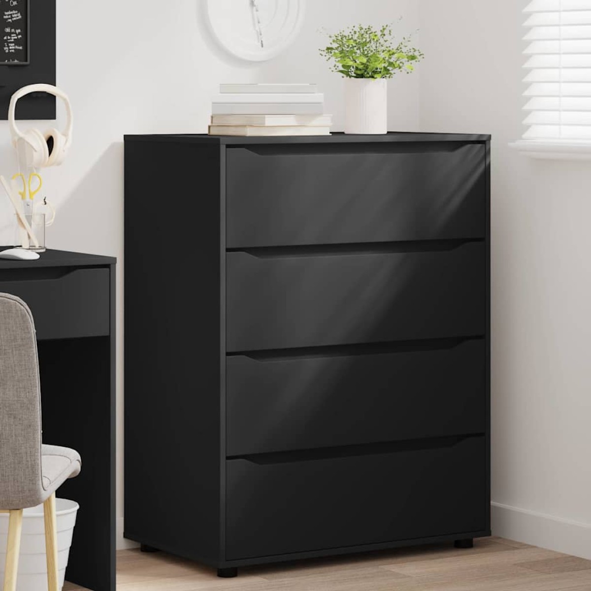 vidaXL Ντουλάπες Αποθήκευσης 80 x 48 x 105 εκ Επεξεργασμένο Ξύλο Μαύρο
