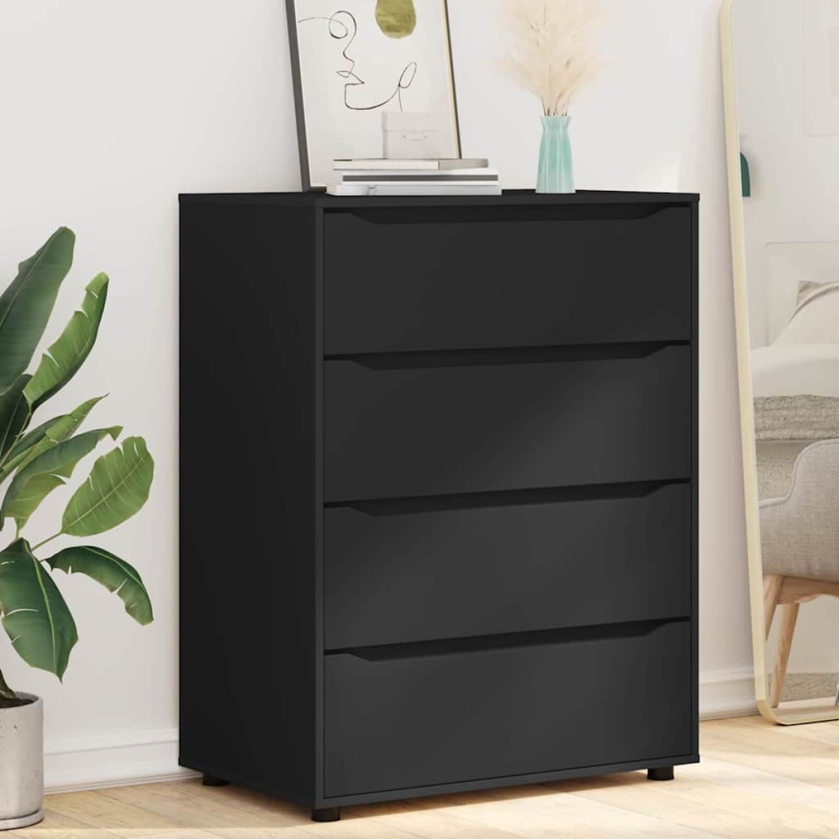 vidaXL Ντουλάπες Αποθήκευσης 80 x 48 x 105 εκ Επεξεργασμένο Ξύλο Μαύρο