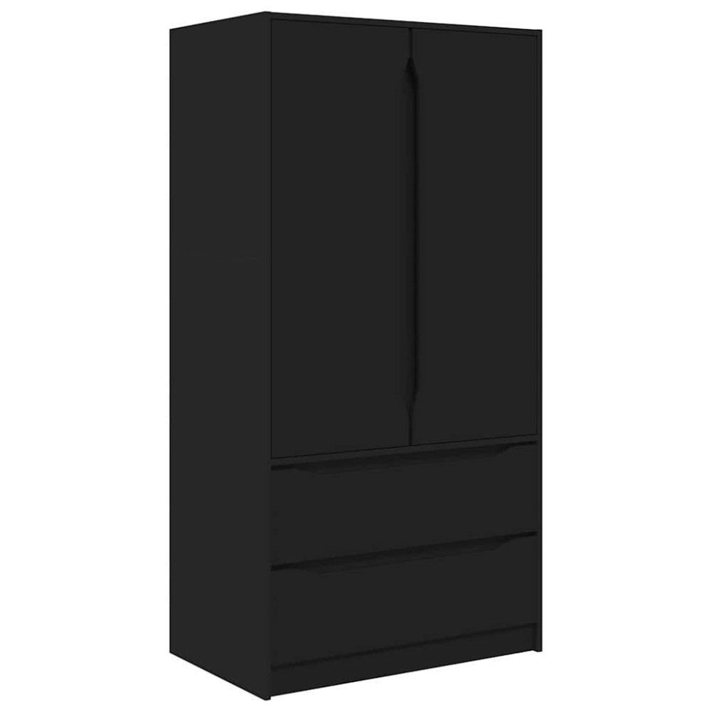 vidaXL Ντουλάπι Μαύρο 79,5 x 49 x 156 εκ Μηχανικά επεξεργασμένο ξύλο