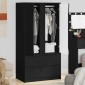 vidaXL Ντουλάπι Μαύρο 79,5 x 49 x 156 εκ Μηχανικά επεξεργασμένο ξύλο