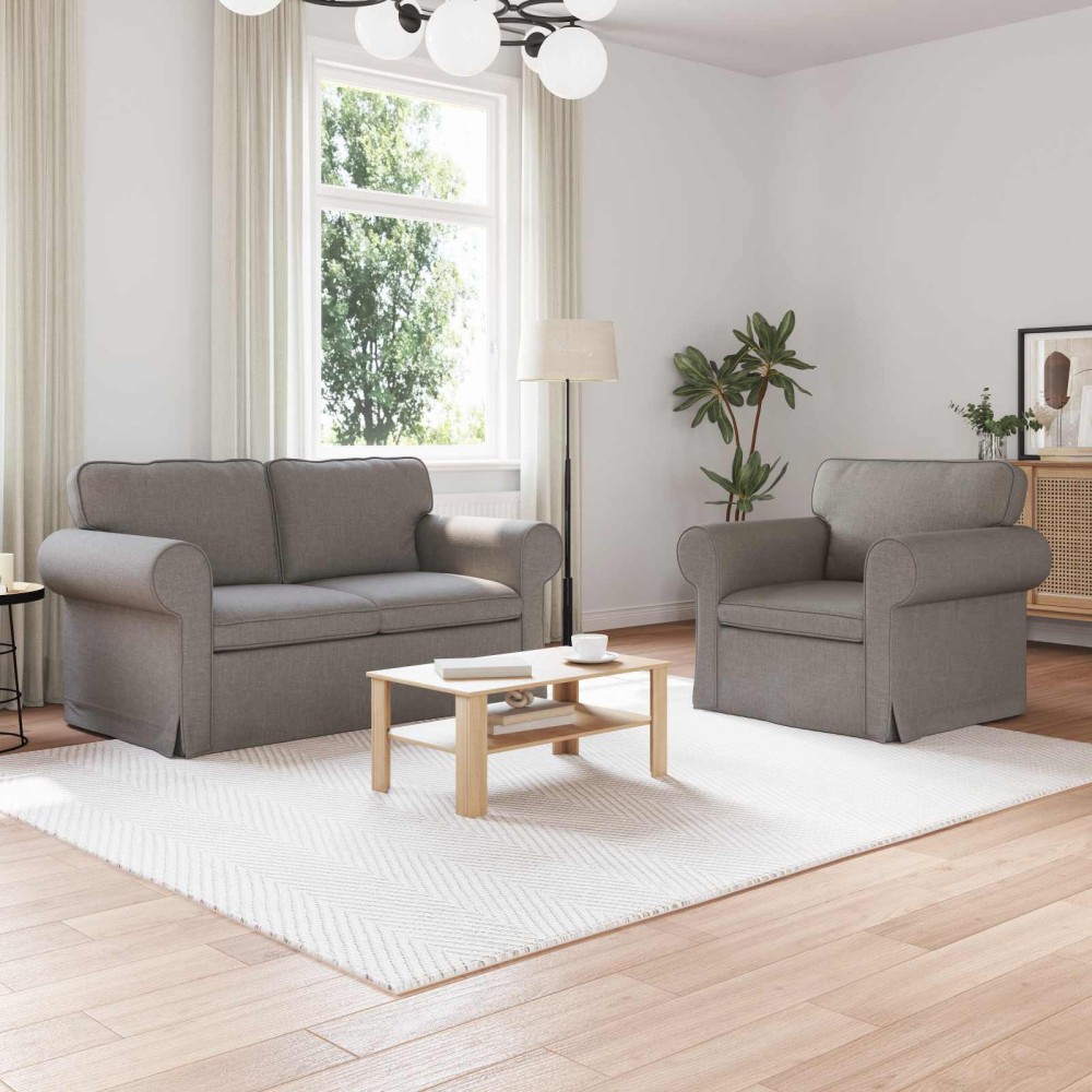 vidaXL Σετ Καναπέ 2 τμχ. Taupe ύφασμα