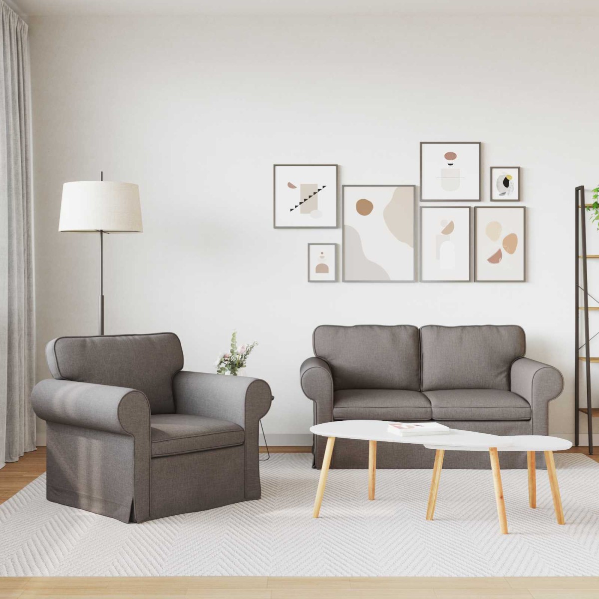 vidaXL Σετ Καναπέ 2 τμχ. Taupe ύφασμα