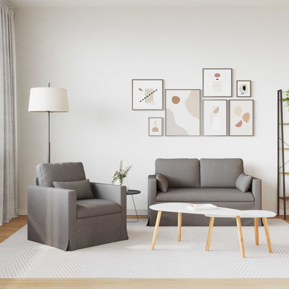 vidaXL Σετ Καναπέ 2 τμχ. Taupe ύφασμα