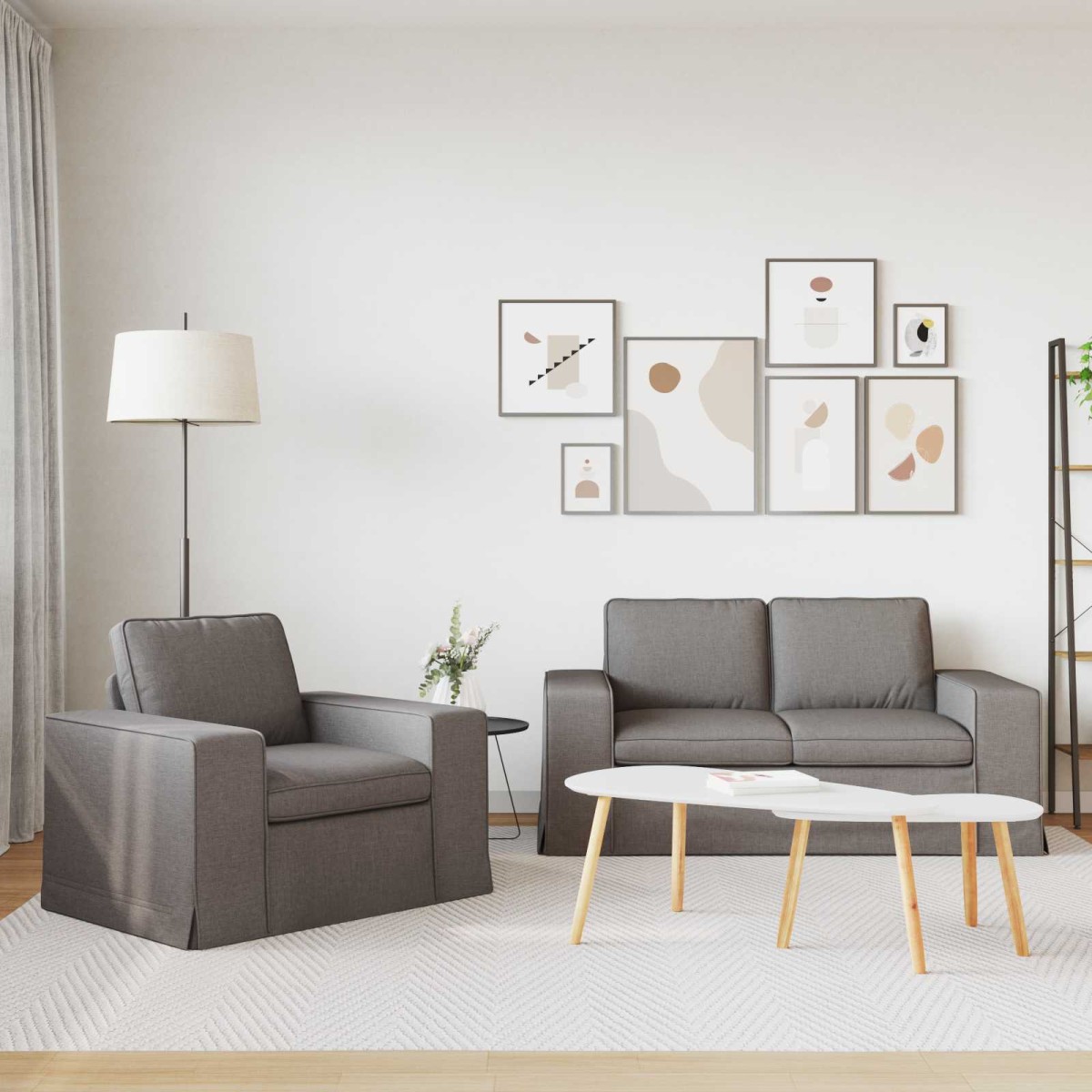 vidaXL Σετ Καναπέ 2 τμχ. Taupe ύφασμα