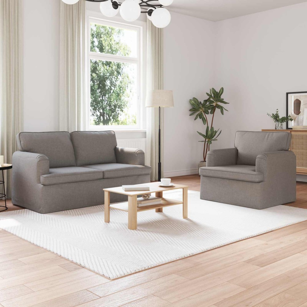 vidaXL Σετ Καναπέ 2 τμχ. Taupe ύφασμα