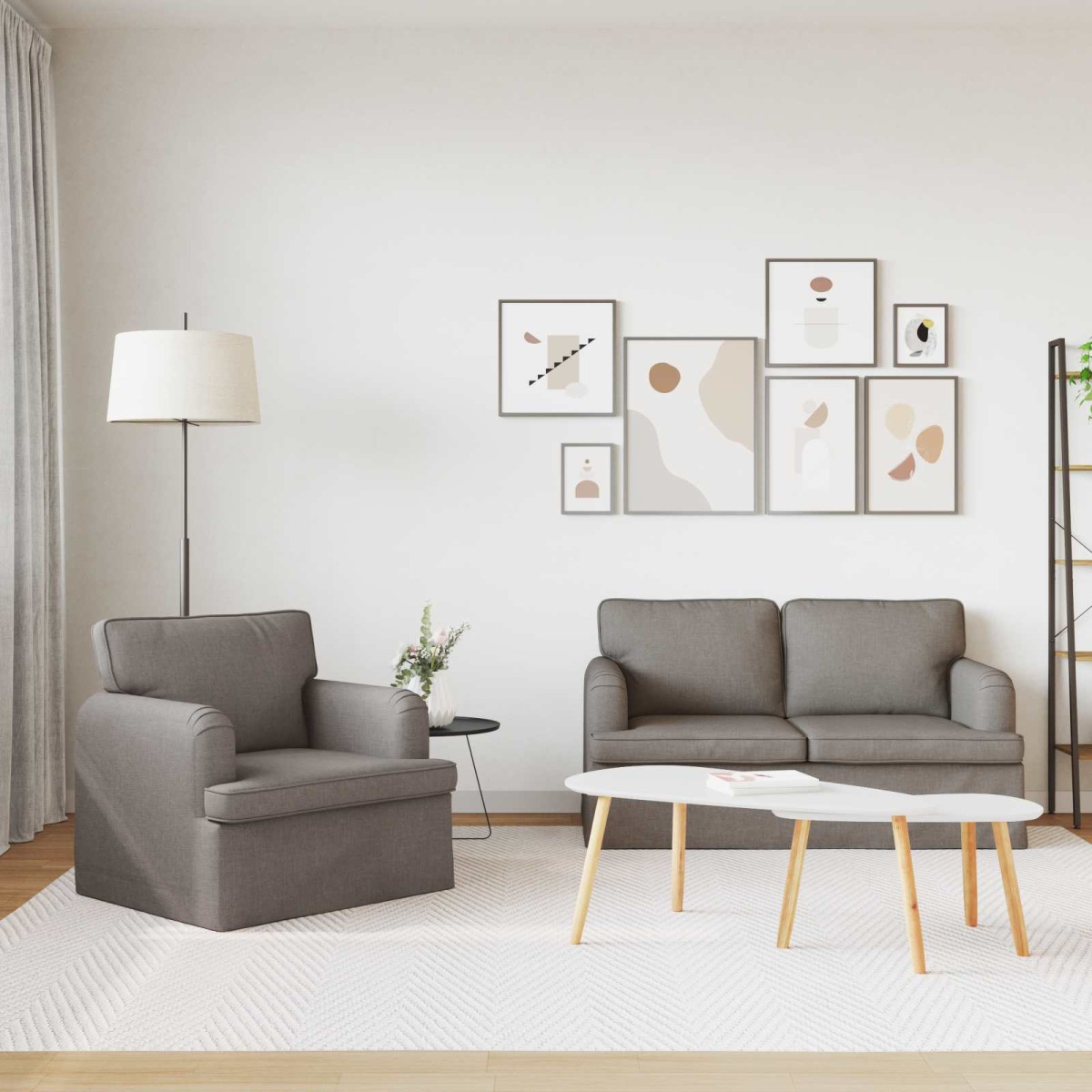 vidaXL Σετ Καναπέ 2 τμχ. Taupe ύφασμα