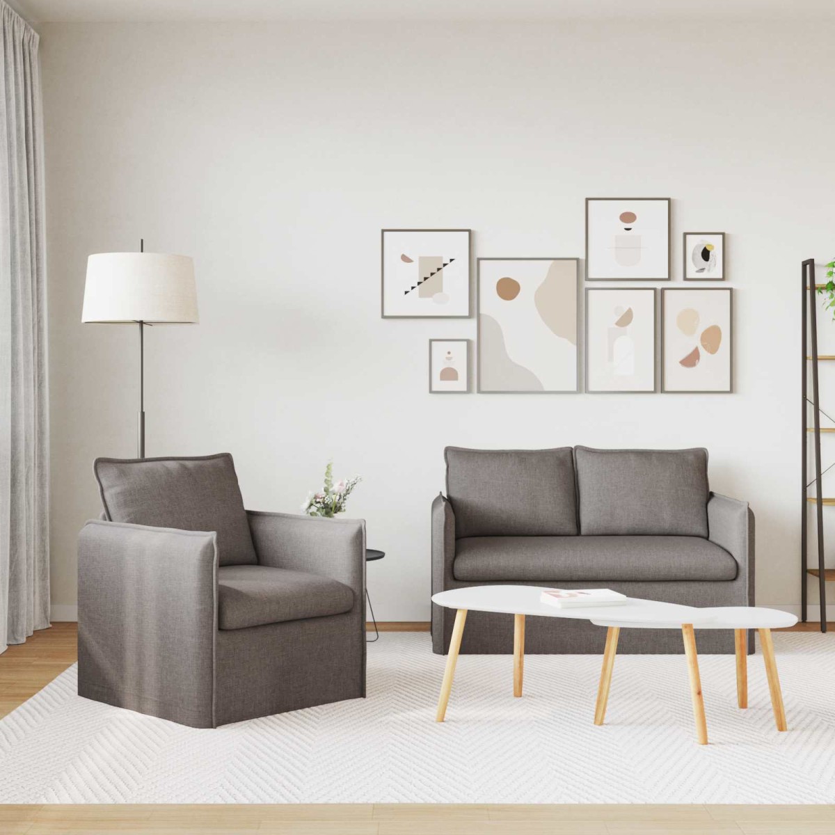 vidaXL Σετ Καναπέ 2 τμχ. Taupe Ύφασμα