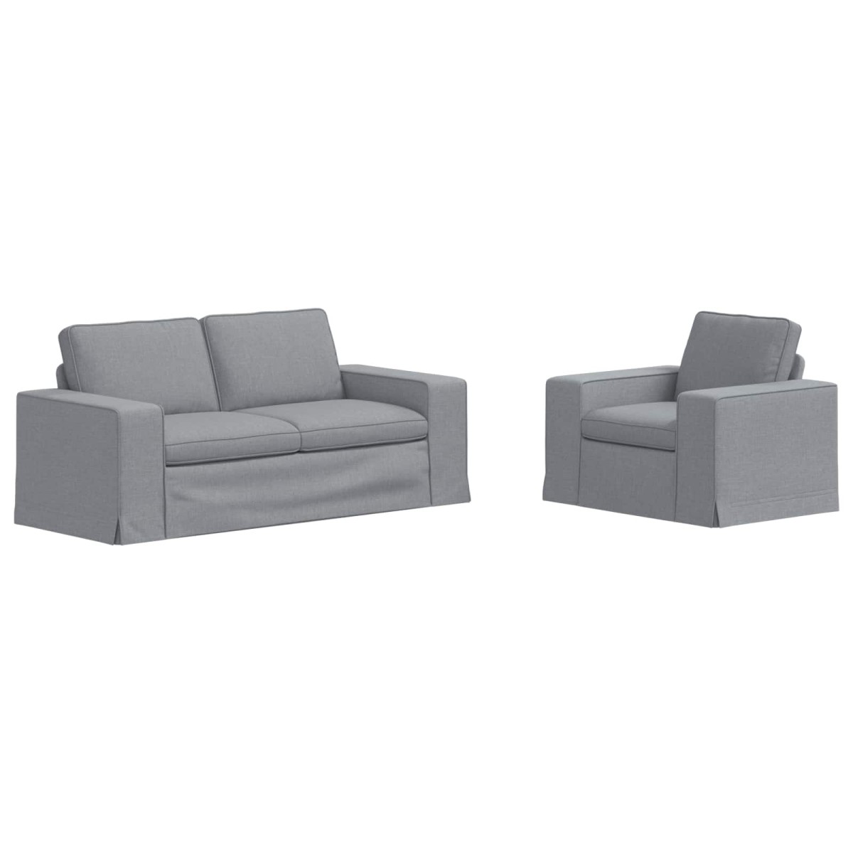 vidaXL Σετ Καναπέ 2 τμχ. Ανοιχτό γκρι ύφασμα