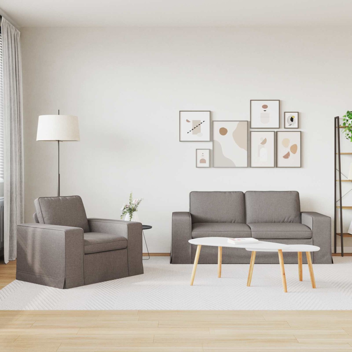vidaXL Σετ Καναπέ 2 τμχ. Taupe ύφασμα