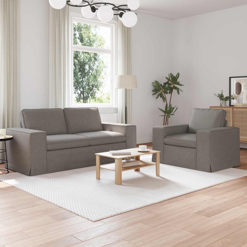 vidaXL Σετ Καναπέ 2 τμχ. Taupe ύφασμα