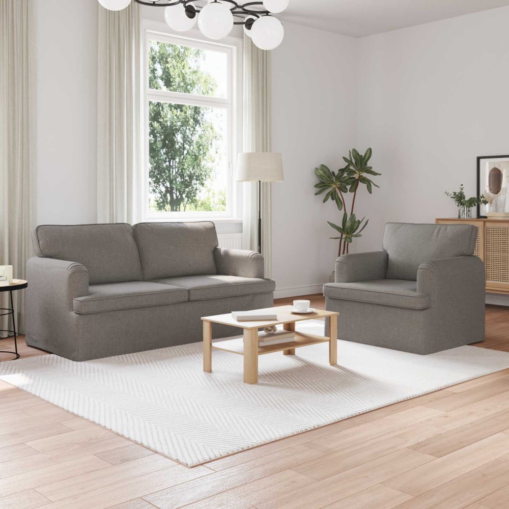 vidaXL Σετ Καναπέ 2 τμχ. Taupe ύφασμα