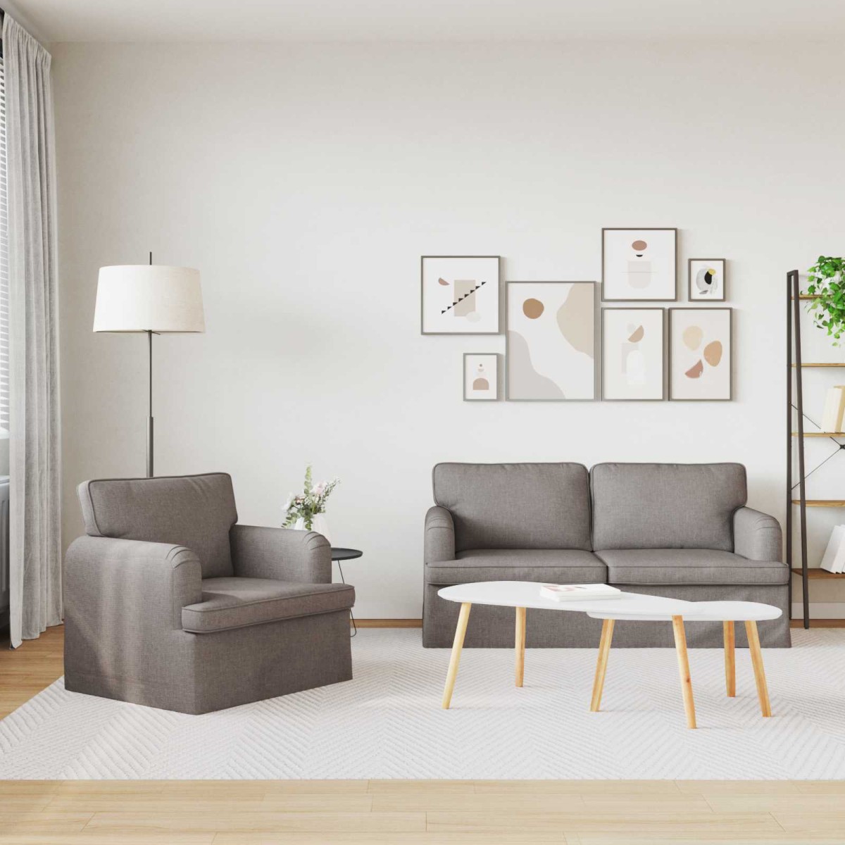 vidaXL Σετ Καναπέ 2 τμχ. Taupe ύφασμα