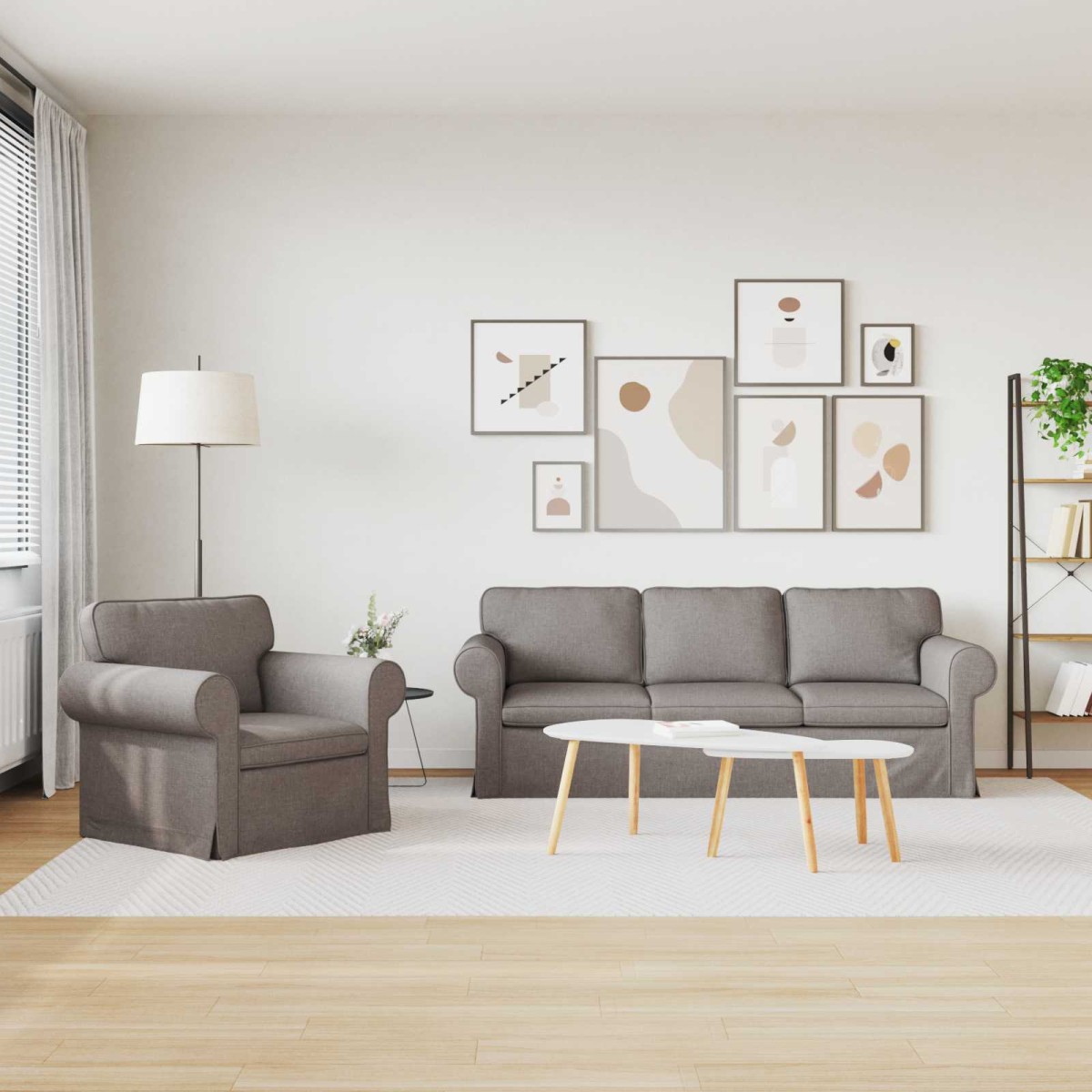 vidaXL Σετ Καναπέ 2 τμχ. Taupe ύφασμα