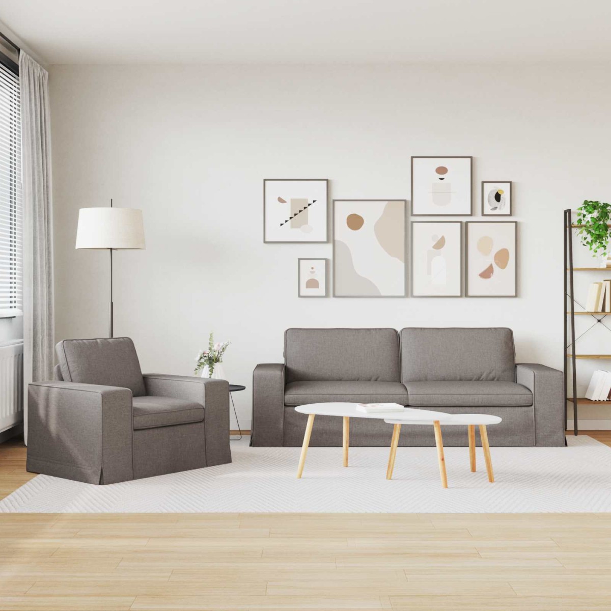 vidaXL Σετ Καναπέ 2 τμχ. Taupe ύφασμα
