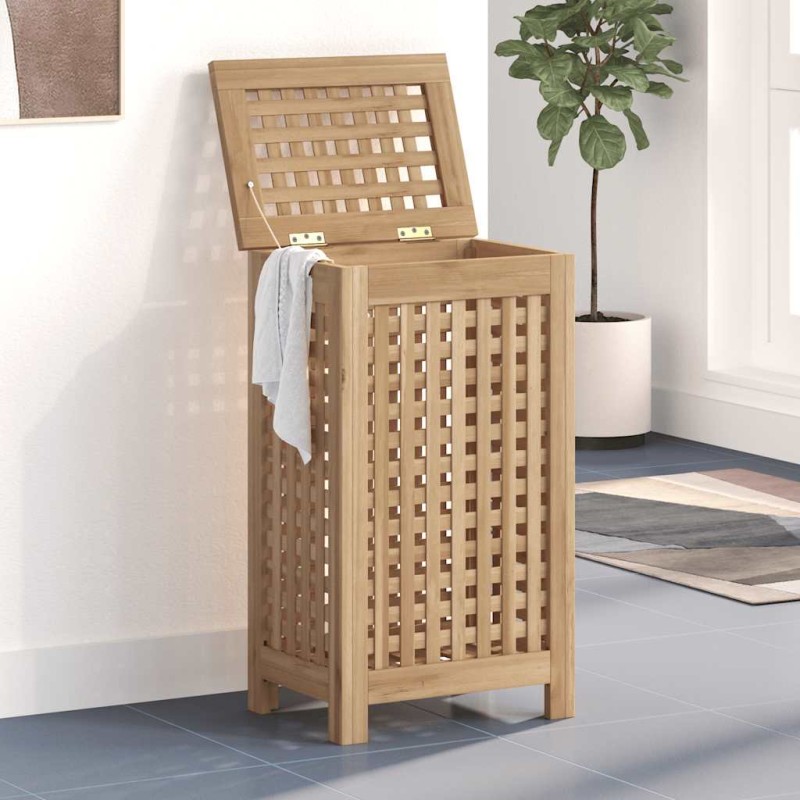 vidaXL Καλάθι Άπλυτων 35 x 25 x 60 εκ. από Μασίφ Ξύλο Teak