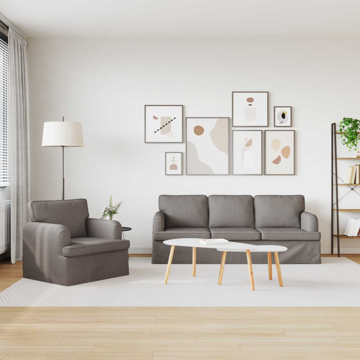 vidaXL Σετ Καναπέ 2 τμχ. Taupe ύφασμα