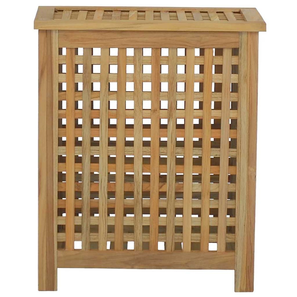 vidaXL Καλάθι Άπλυτων 50x35x60 εκ. από Μασίφ Ξύλο Teak