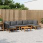 vidaXL 8 τμχ. Στερεό Acacia Ξύλο & Σχοινί Φυσικό