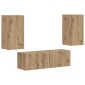 vidaXL Σετ τοίχου για τηλεόραση 4 τμχ. Artisan Oak Επεξεργασμένο Ξύλο