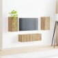 vidaXL Σετ τοίχου για τηλεόραση 4 τμχ. Artisan Oak Επεξεργασμένο Ξύλο
