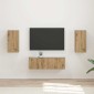 vidaXL Σετ τοίχου για τηλεόραση 4 τμχ. Artisan Oak Επεξεργασμένο Ξύλο