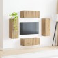 vidaXL Σετ τοίχου για τηλεόραση 4 τμχ. Artisan Oak Επεξεργασμένο Ξύλο