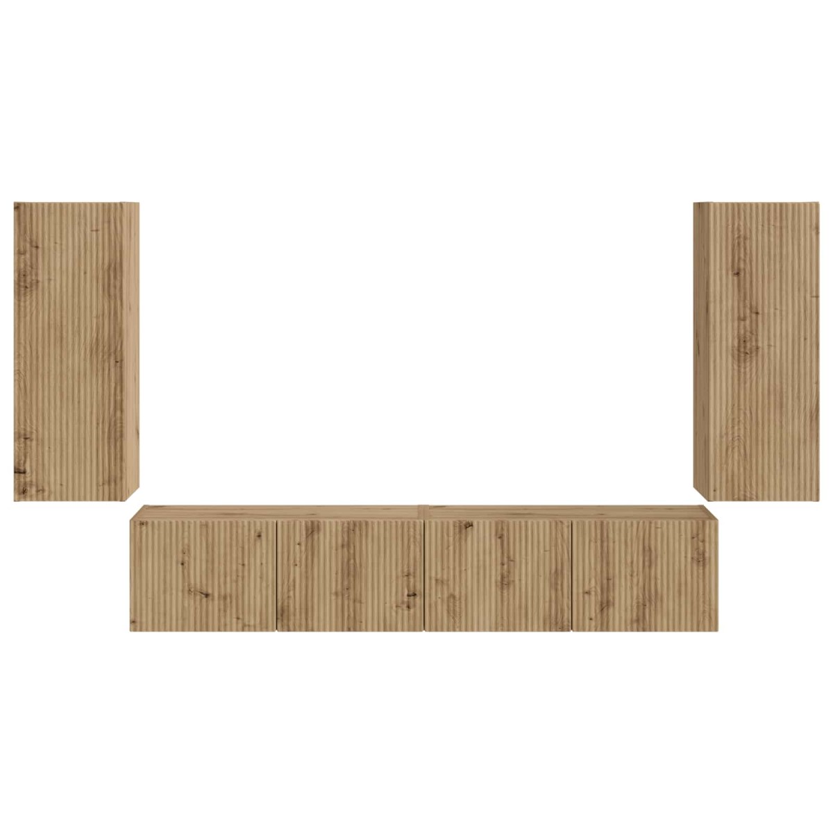 vidaXL Σετ τοίχου για τηλεόραση 4 τμχ. Artisan Oak Επεξεργασμένο Ξύλο