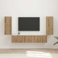 vidaXL Σετ τοίχου για τηλεόραση 4 τμχ. Artisan Oak Επεξεργασμένο Ξύλο
