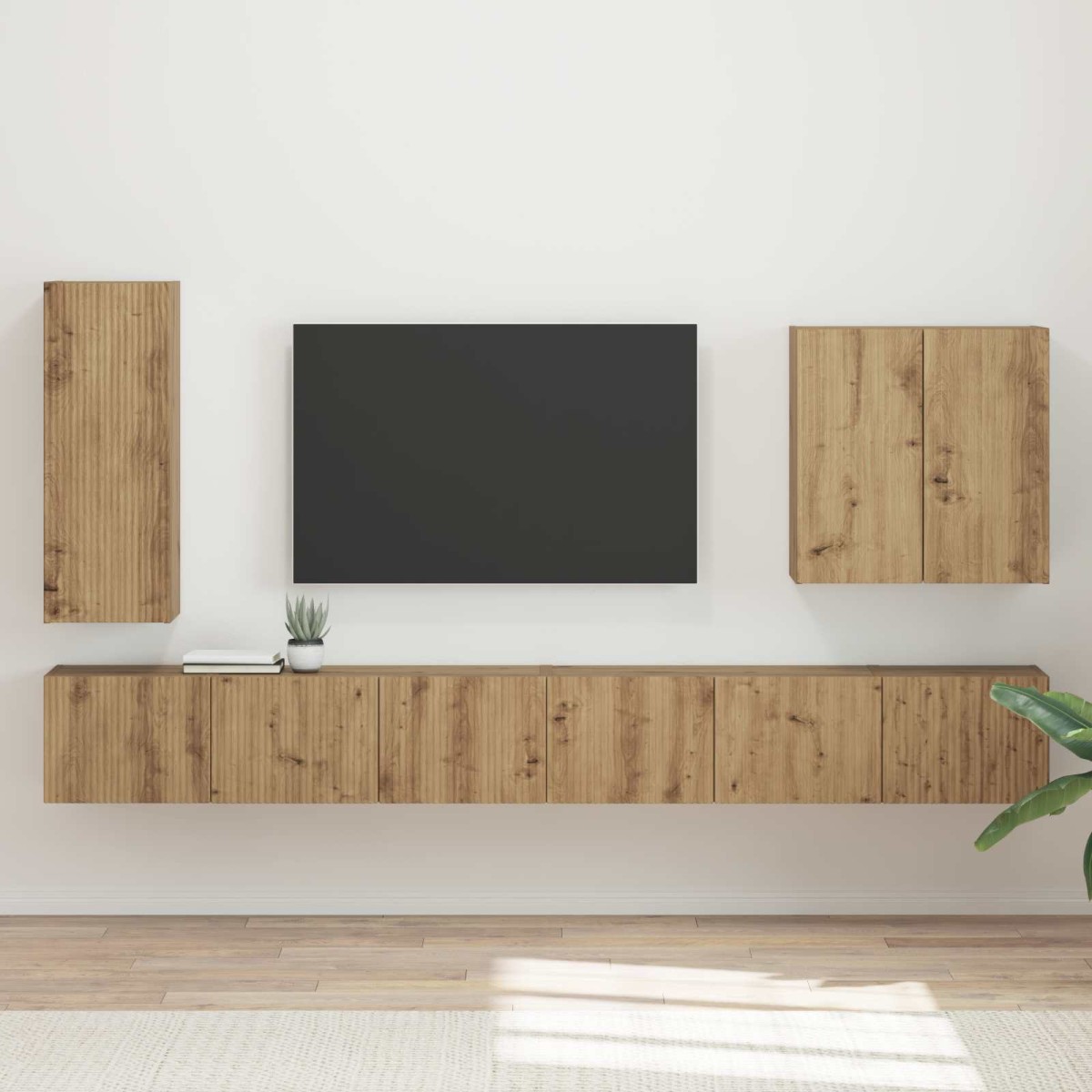 vidaXL Σετ τοίχου για τηλεόραση 6 τμχ. Artisan Oak
