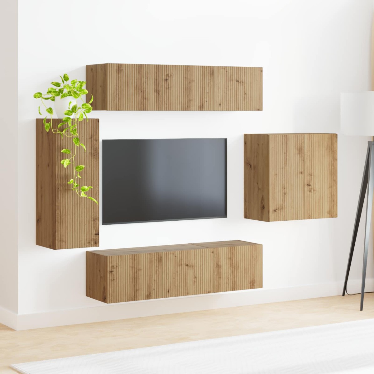 vidaXL Σετ τοίχου για τηλεόραση 6 τμχ. Artisan Oak