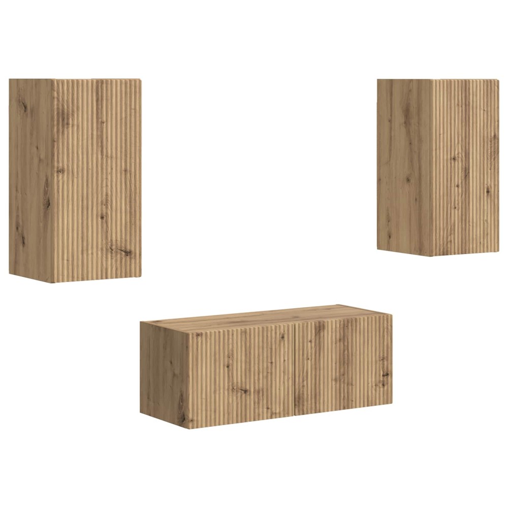 vidaXL Σετ επίπλου τηλεόρασης 2 τμχ. Artisan Oak Επεξεργασμένο Ξύλο