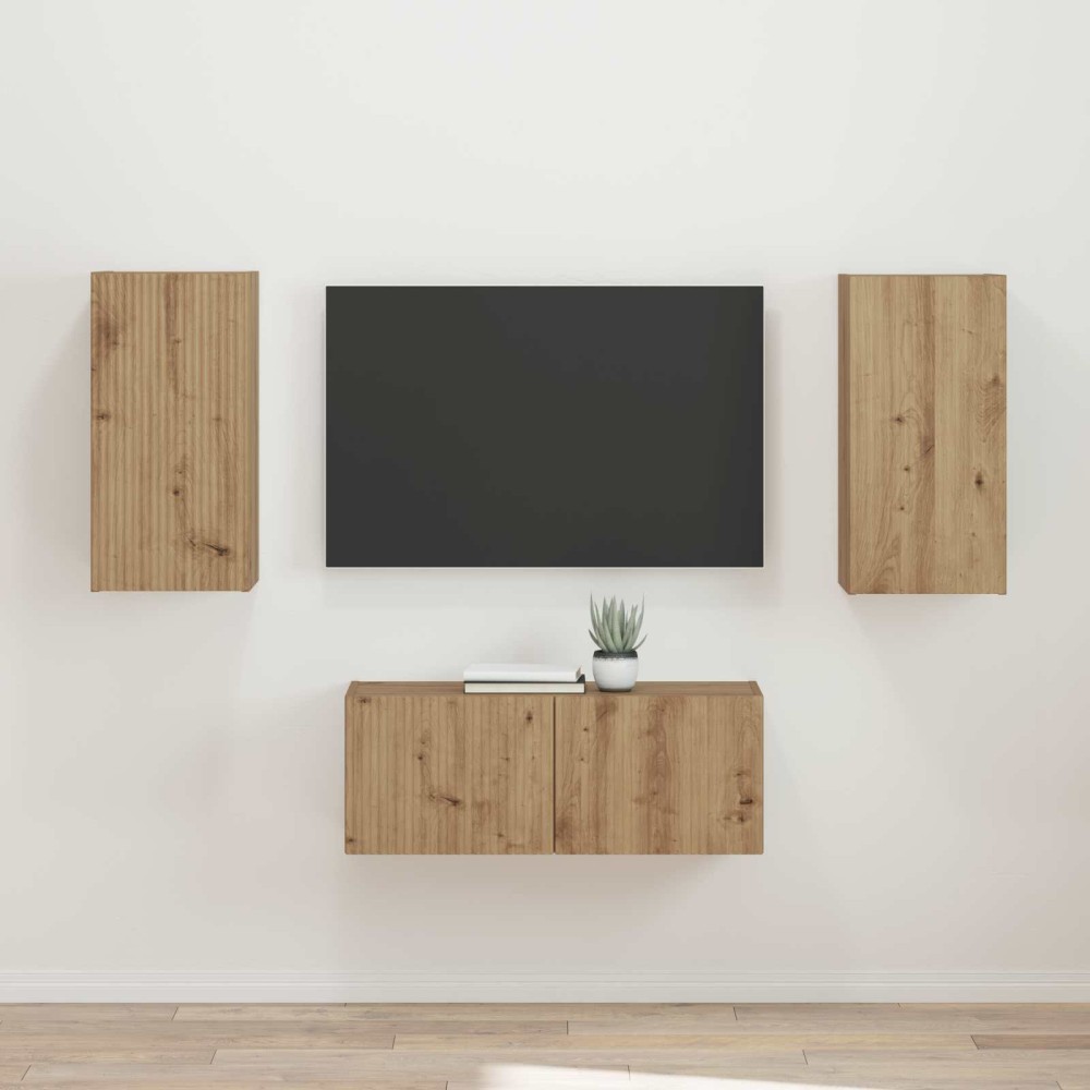vidaXL Σετ επίπλου τηλεόρασης 2 τμχ. Artisan Oak Επεξεργασμένο Ξύλο