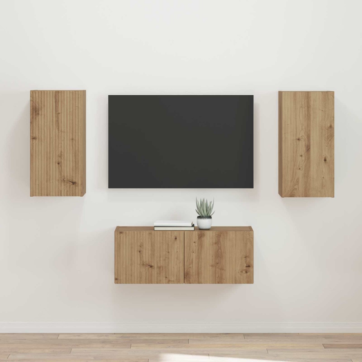 vidaXL Σετ επίπλου τηλεόρασης 2 τμχ. Artisan Oak Επεξεργασμένο Ξύλο