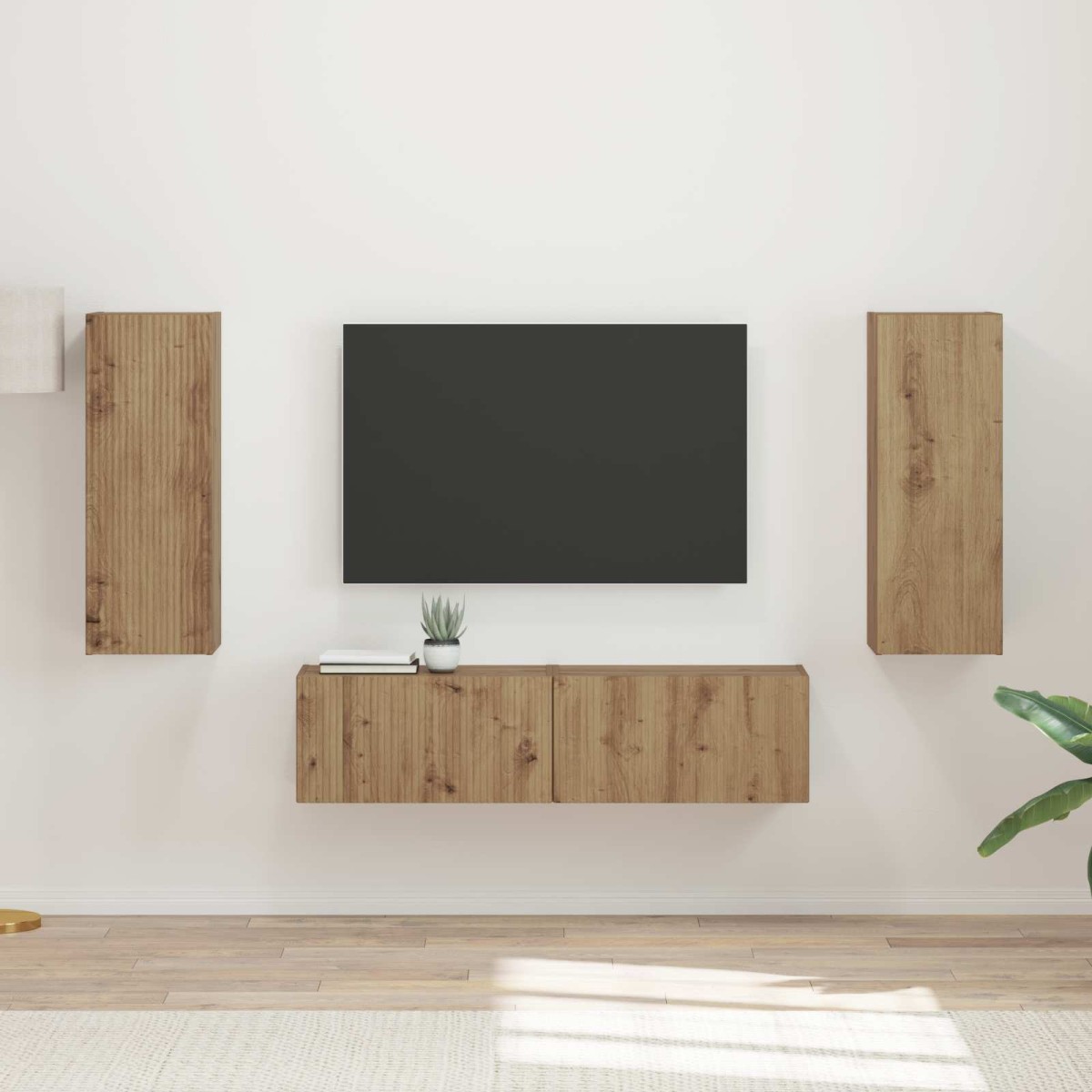 vidaXL Σετ επίπλου τηλεόρασης 2 τμχ. Artisan Oak Επεξεργασμένο Ξύλο