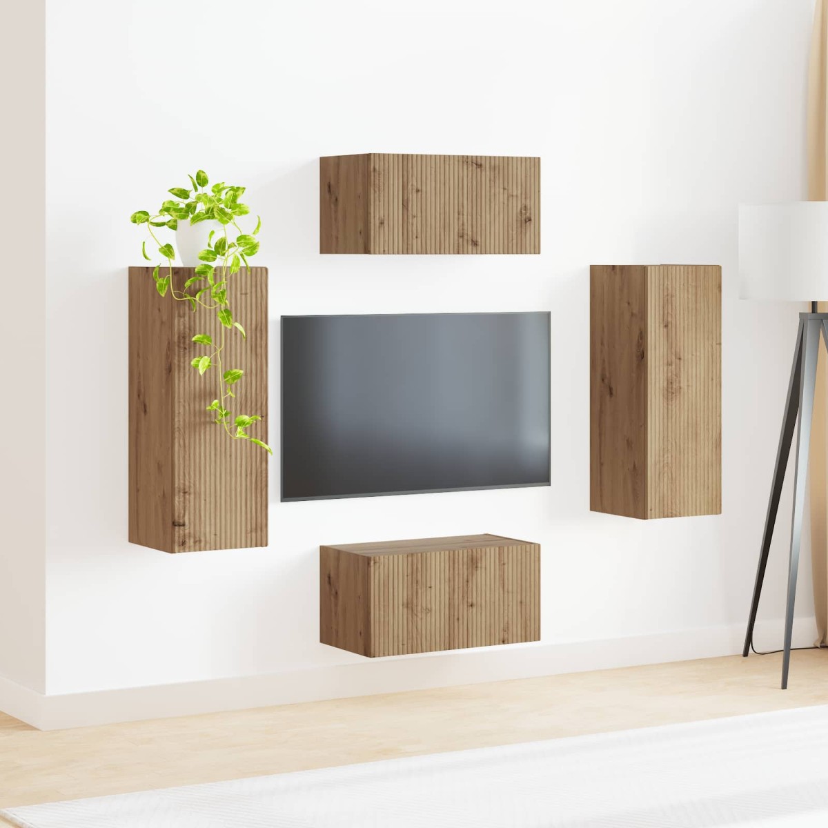vidaXL Σετ επίπλου τηλεόρασης 2 τμχ. Artisan Oak Επεξεργασμένο Ξύλο