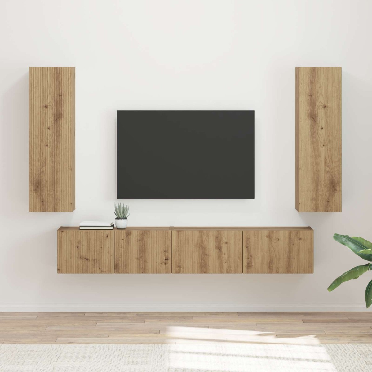 vidaXL Σετ επίπλου τηλεόρασης 3 τμχ. Artisan Oak Επεξεργασμένο Ξύλο