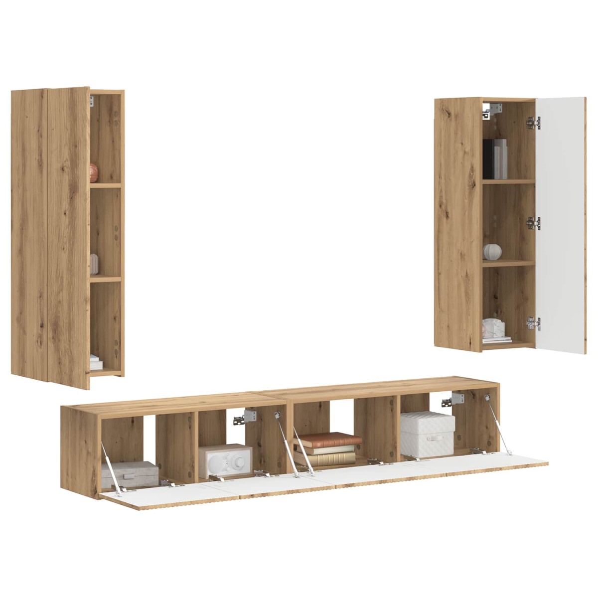 vidaXL Σετ επίπλου τηλεόρασης 3 τμχ. Artisan Oak Επεξεργασμένο Ξύλο