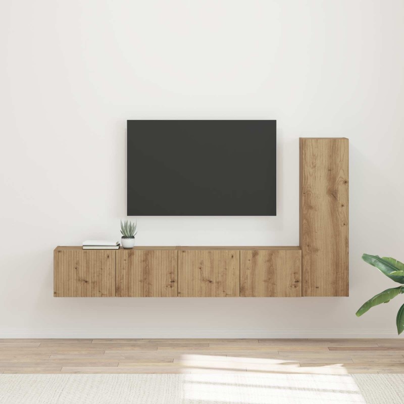vidaXL Σετ επίπλου τηλεόρασης 3 τμχ. Artisan Oak Επεξεργασμένο Ξύλο