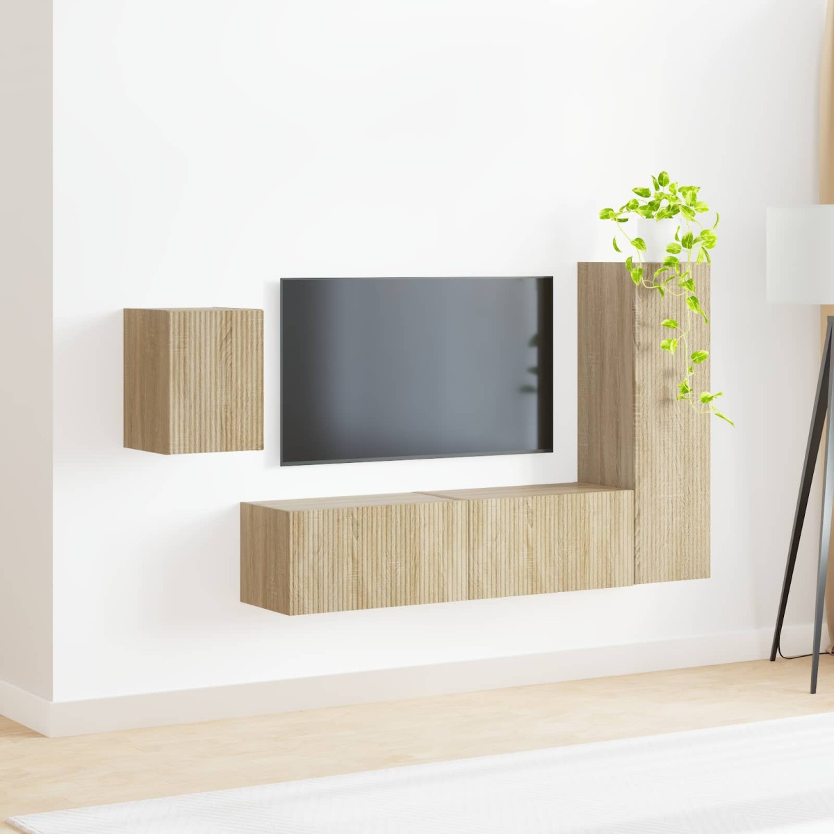 vidaXL Σετ επίπλου τηλεόρασης 4 τμχ. Δρύς Sonoma Επεξεργασμένο Ξύλο