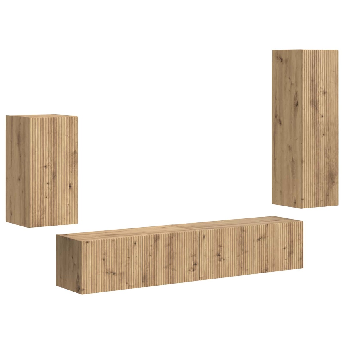 vidaXL Σετ επίπλου τηλεόρασης 4 τμχ. Artisan Oak Επεξεργασμένο Ξύλο