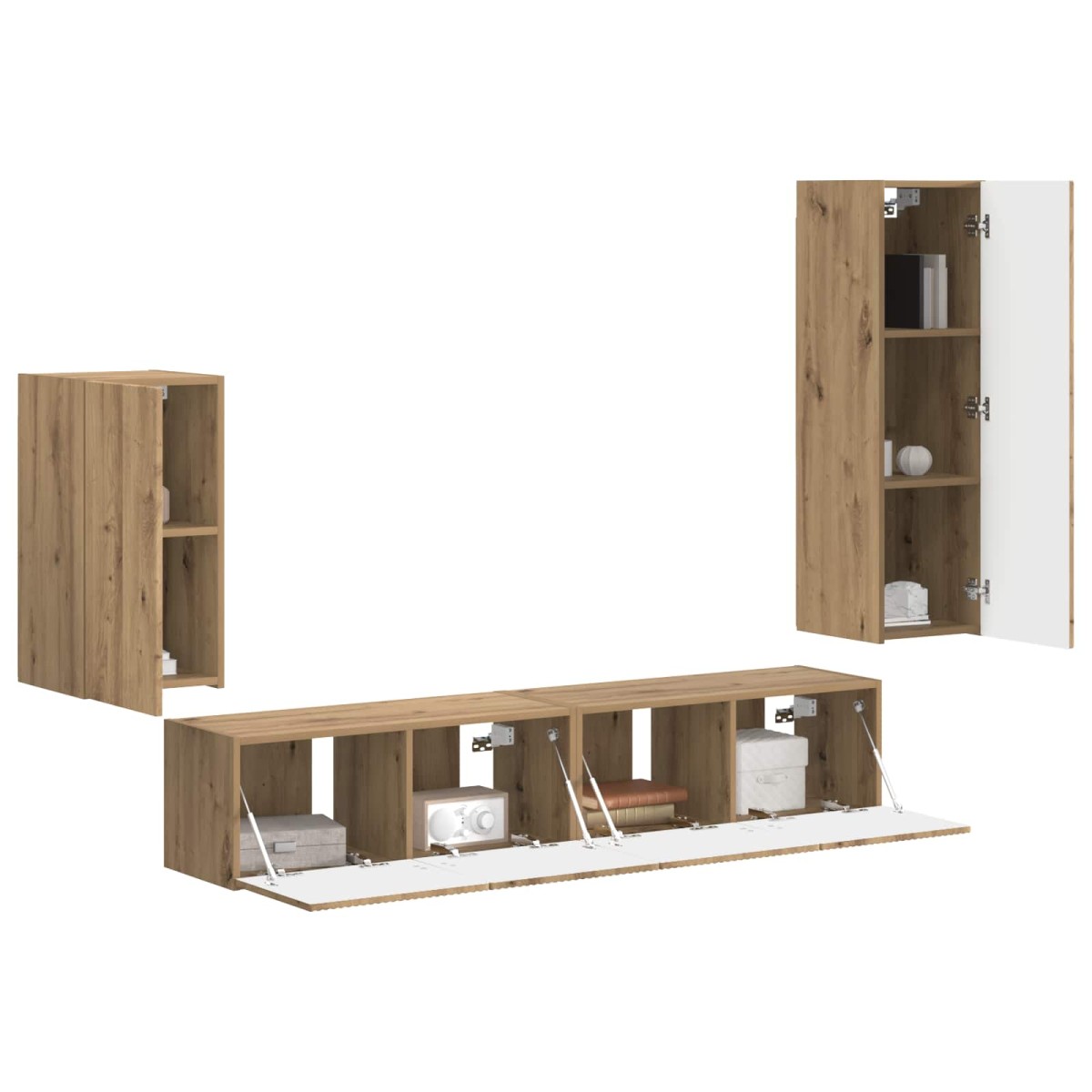 vidaXL Σετ επίπλου τηλεόρασης 4 τμχ. Artisan Oak Επεξεργασμένο Ξύλο