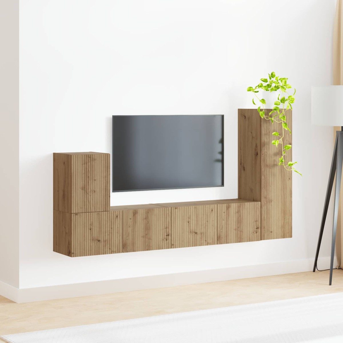 vidaXL Σετ επίπλου τηλεόρασης 3 τμχ. Artisan Oak Επεξεργασμένο Ξύλο