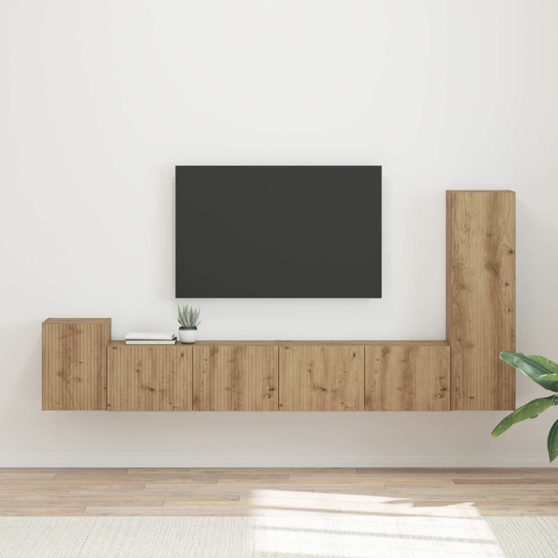 vidaXL Σετ επίπλου τηλεόρασης 3 τμχ. Artisan Oak Επεξεργασμένο Ξύλο