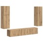 vidaXL Σετ επίπλου τηλεόρασης 4 τμχ. Artisan Oak Επεξεργασμένο Ξύλο