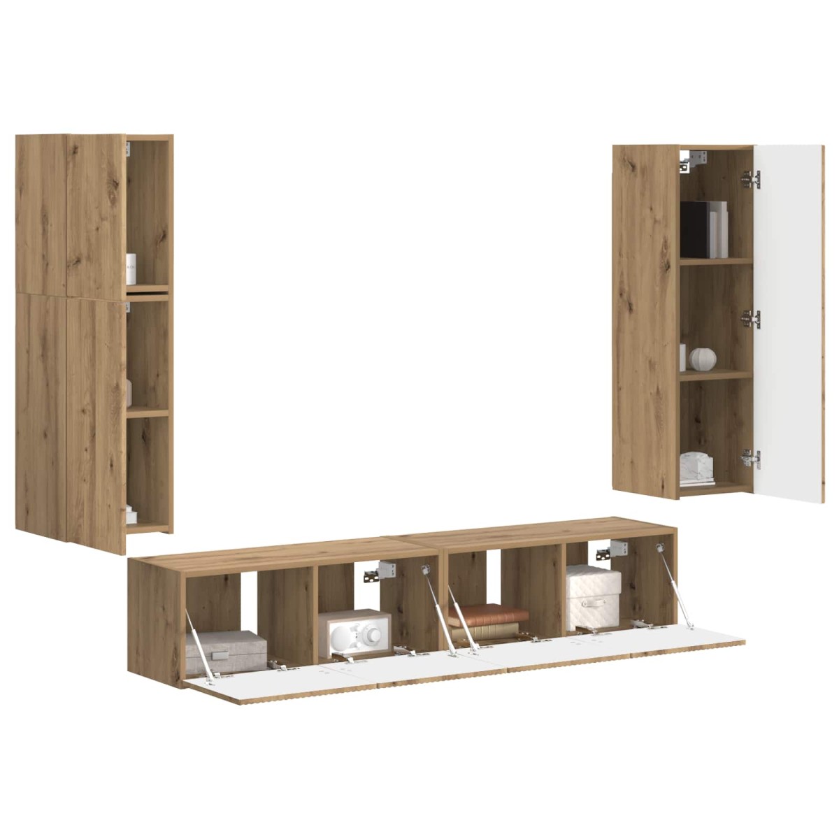 vidaXL Σετ επίπλου τηλεόρασης 4 τμχ. Artisan Oak Επεξεργασμένο Ξύλο