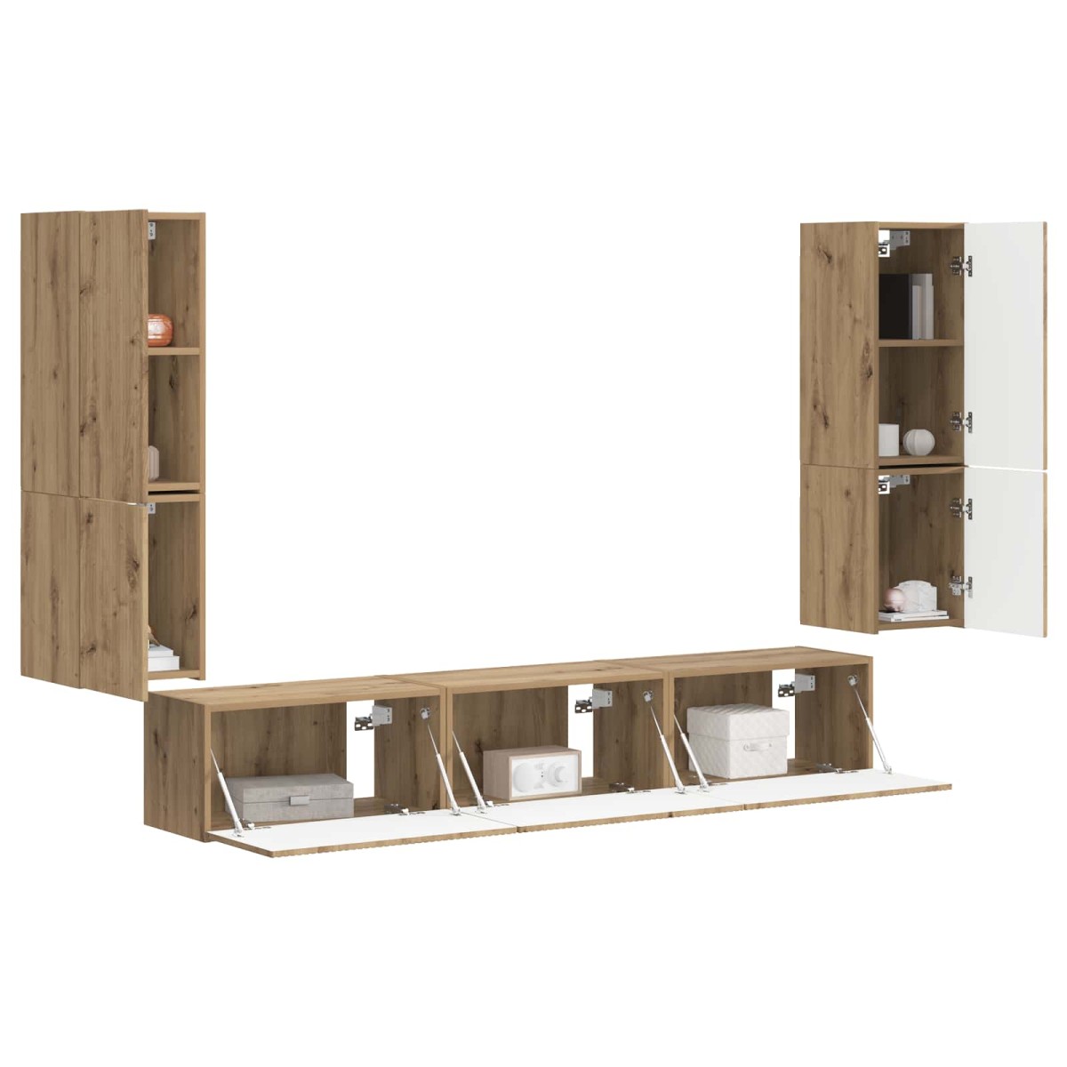 vidaXL Σετ επίπλου τηλεόρασης 4 τμχ. Artisan Oak Επεξεργασμένο Ξύλο